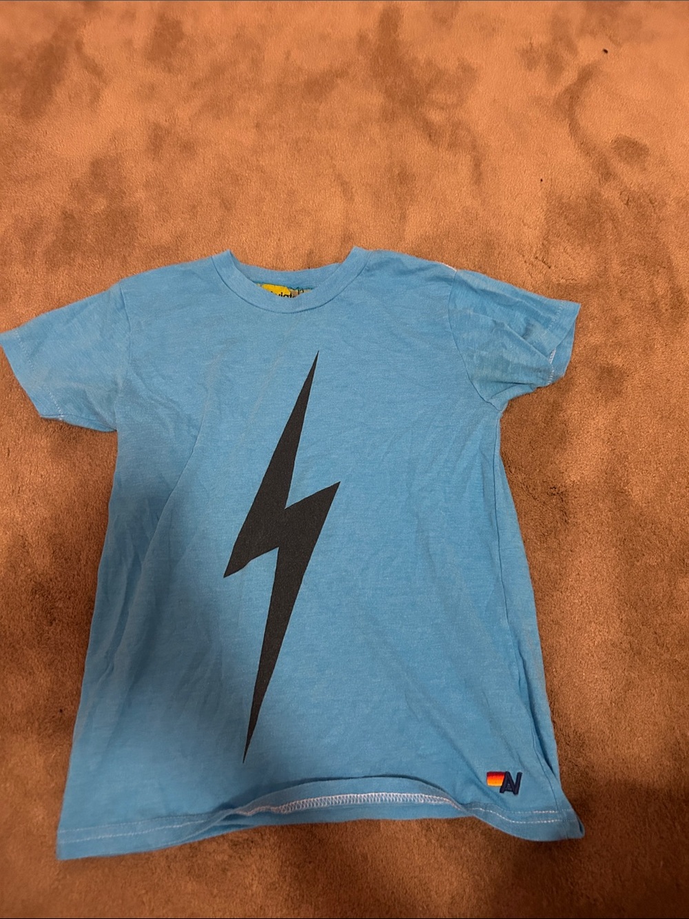 Aviator Nation Kids Light Blue Tee with Black Lightning